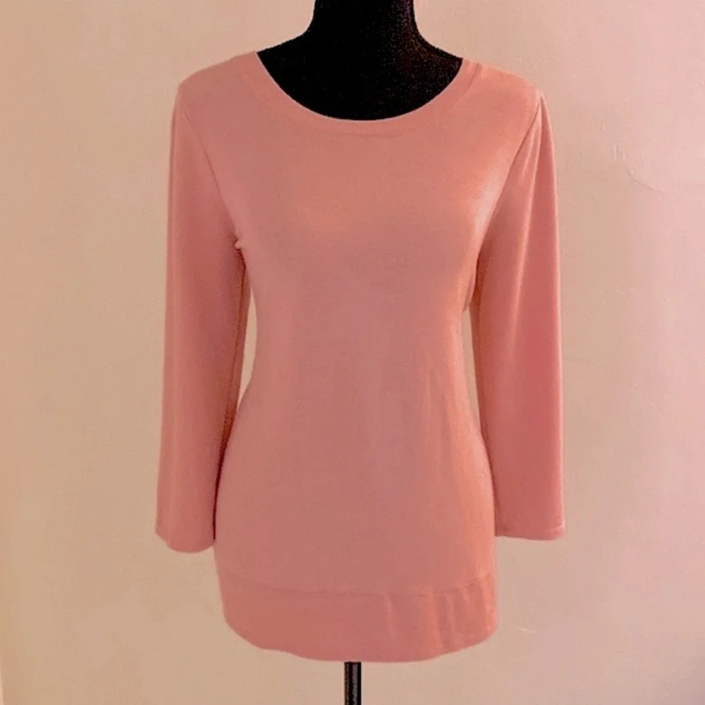 Cupio 3/4 Sleeve High Low Light Pink Top Size Medium - Picture 4 of 16